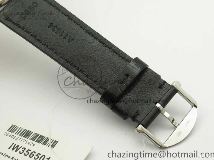 MIROTIME 1230 Portofino Automatic SS FKF 1:1 Best Edition White Dial SS Markers on Black Leather Strap A QuickDry 7138